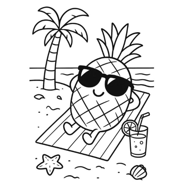 dibujo playa verano 3