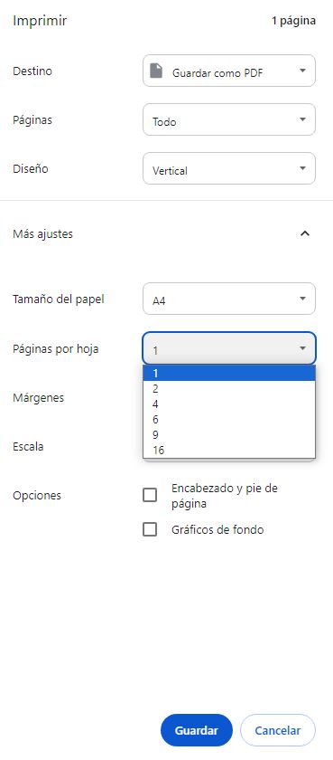 como imprimir varias paginas en una hoja